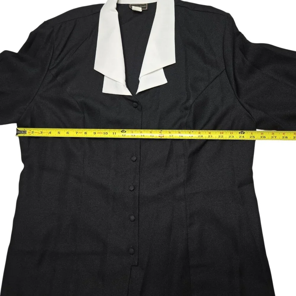 Vintage Intriguing Threads Blazer Womens Plus 3X Black‎ White Jacket Old Money